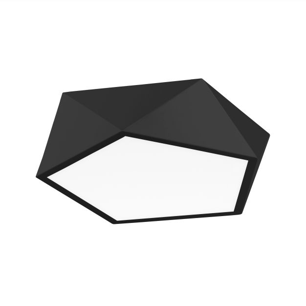 Nova Luce Darius - plafondverlichting - 40 x 40 x 10 cm - zwart en mat wit