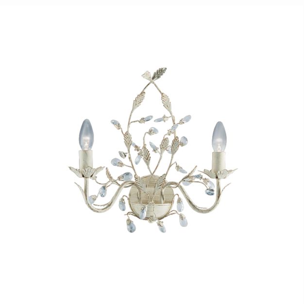 Searchlight Almandite - wandverlichting met trekschakelaar - 37 x 40 cm - crème goud