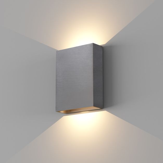 Artdelight Memphis - wandlamp - 4 x 12 x 16 cm - 6W dimbare LED incl. - IP65 - gun metal