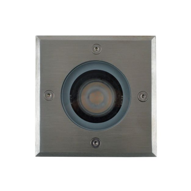 Lichtkoning Hades - vierkante grondspot voor buiten - 110 x 110 mm, Ø100 mm inbouw - IP67 - mat chroom
