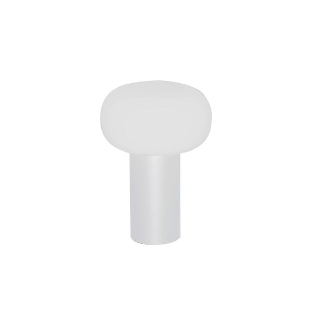 Konstsmide Antibes - tafellamp - Ø 13 x 19 cm - 2,5W dimbare LED + RGB incl. - oplaadbaar - IP54 - wit