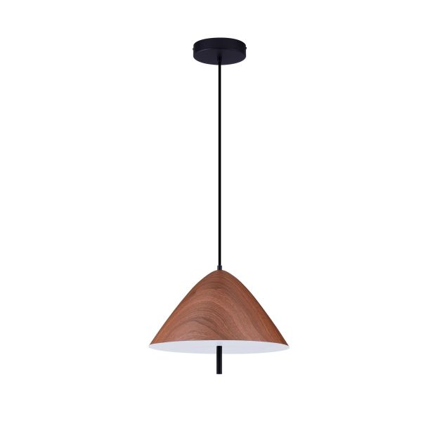 Nova Luce Oros - hanglamp - Ø 40 x 150 cm - 17W LED incl. - gezandstraald hout