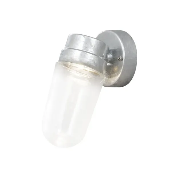 Konstsmide Vega - buiten wandlamp - 11,5 x 18,5 x 24,5 cm - 8W dimbare LED incl. - IP54 - zilver en transparant