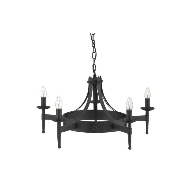 Searchlight Cartwheel - luster - Ø 67 x 90 cm - zwart