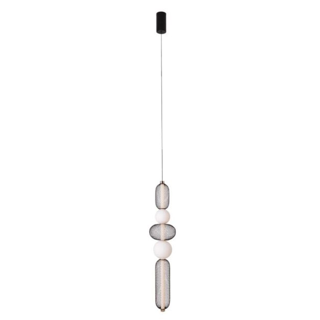 Maxlight Bora - hanglamp - Ø 22 x 240 cm - 28W LED incl. - zwart en goud