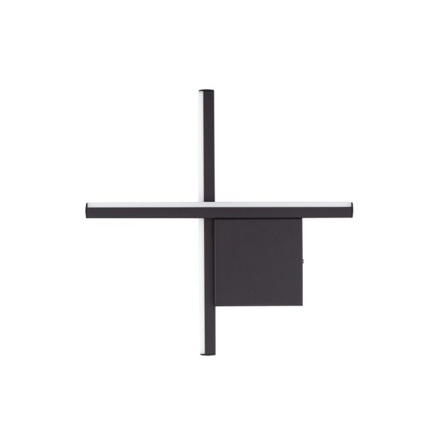 Nova Luce Cross - wandlamp - 30 x 30 x 4 cm - 10W LED incl. - zandzwart