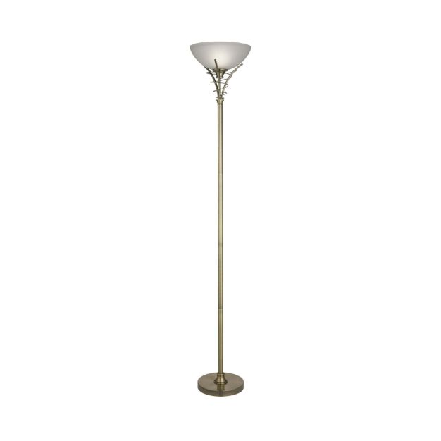Searchlight Linea - staanlamp - Ø 26 x 179 cm - antiek messing
