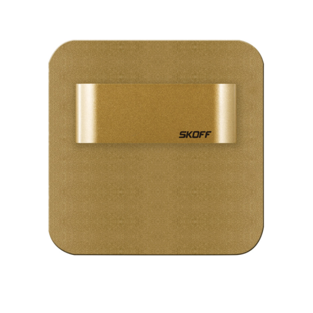 Skoff Salsa Short - inbouw wandverlichting - 73 x 73 mm - 1,8W LED incl. - 230V - goud - 3000K