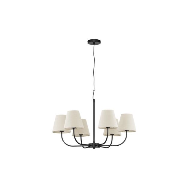 Nova Luce Moist - hanglamp - Ø 75 x 130 cm - zwart en beige