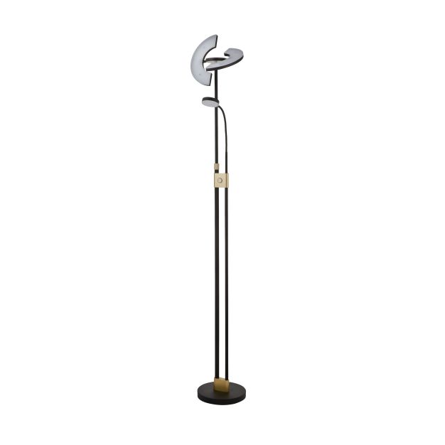 Searchlight Gio - staanlamp - 210 cm - 32W + 4,5W LED incl. - mat zwart en wit