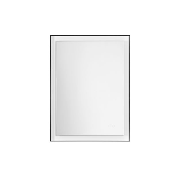 Nova Luce Deca - spiegel met verlichting - 60 x 80 x 3,5 cm - 29W LED incl. - IP44 - zandzwart en wit