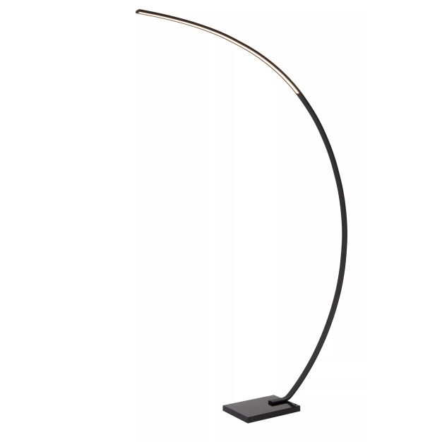 Lucide Curve - staanlamp - 140,4 x 22 x 192 cm - 15W LED met dimfunctie incl. - zwart