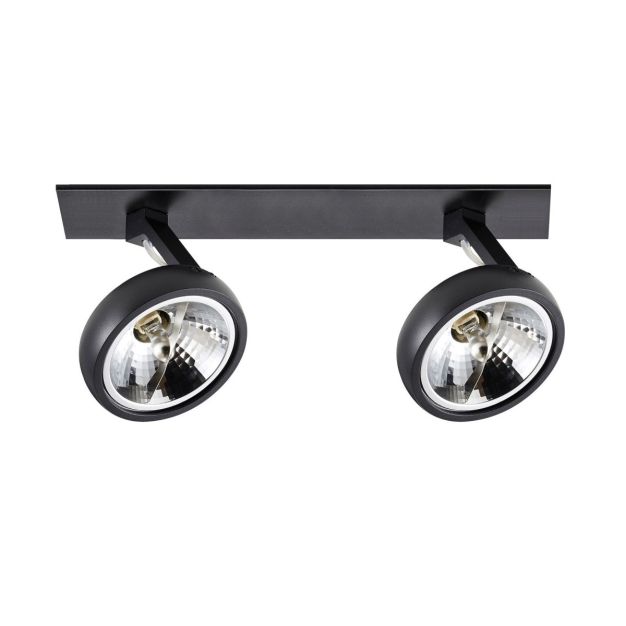 Zuma Line Gino DL 2 - opbouwspot met inbouw rozet - 20,6 x 30 cm - zwart
