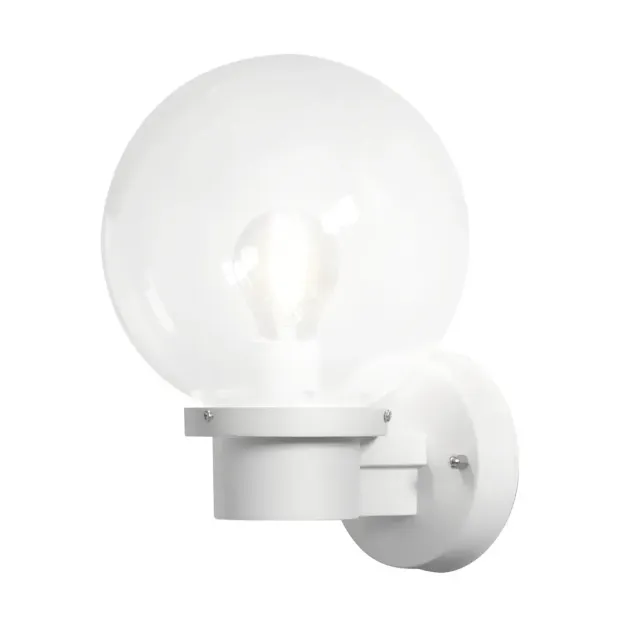 Konstsmide Nemi Up - buiten wandlamp met sensor - 20 x 27 x 29 cm - IP44 - mat wit en transparant