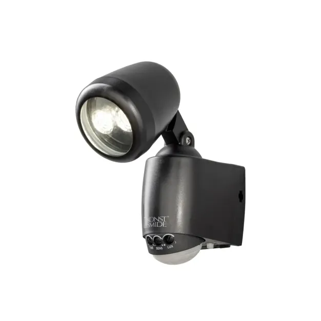 Konstsmide Prato - buiten wandlamp op batterijen - 6,5 x 14 x 20,5 cm - 1W LED incl. - IP44 - zwart