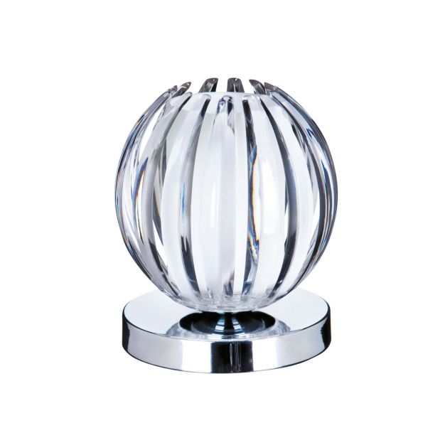 Searchlight Claw - tafellamp - Ø 11 x 13,5 cm - 3 stappen dimbaar - chroom en transparant