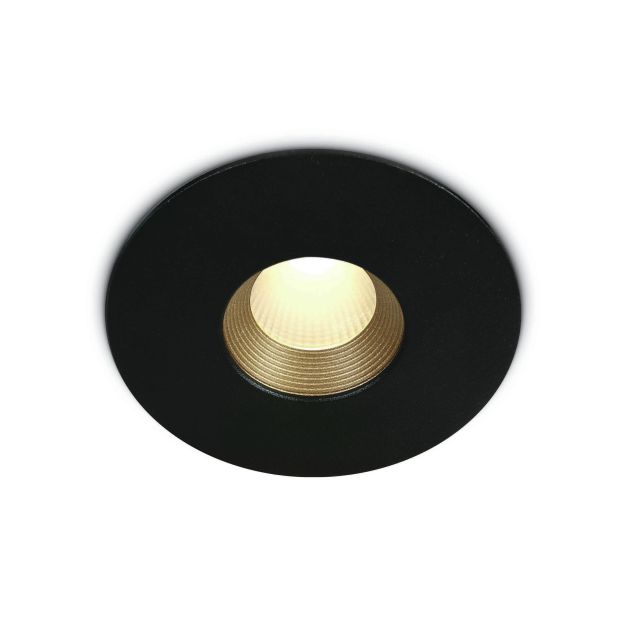 ONE Light COB Range- inbouwspot - Ø 88 mm, Ø 75 mm inbouwmaat - 8W LED incl. - IP54 - zwart