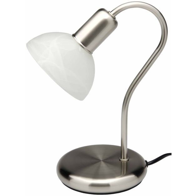 Brilliant Pearl - tafellamp - 25 cm - satijn chroom