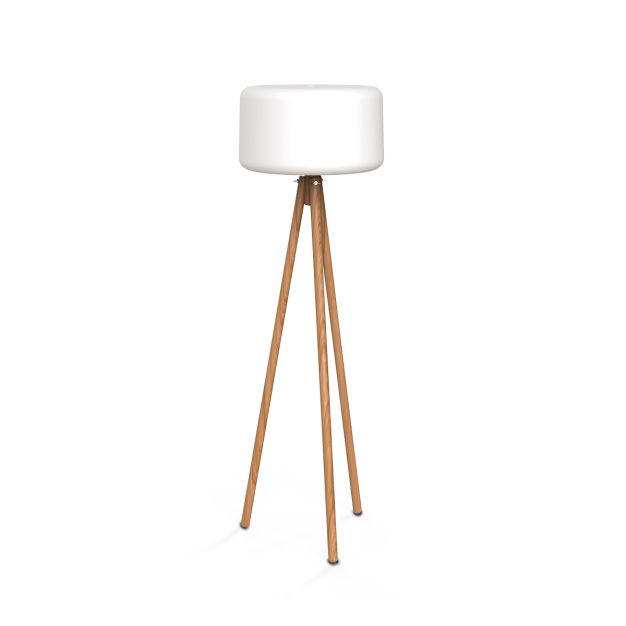 New Garden Chloe - oplaadbare vloerlamp met zonnepaneel - Ø 45 x 140 cm - 4,5W dimbare LED incl. - IP65 - wit