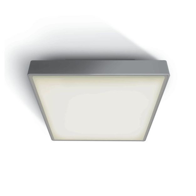 ONE Light LED Plafo Outdoor Square - buiten plafondverlichting - 29,5 x 29,5 x 8 cm - 24W LED incl. - IP65 - grijs
