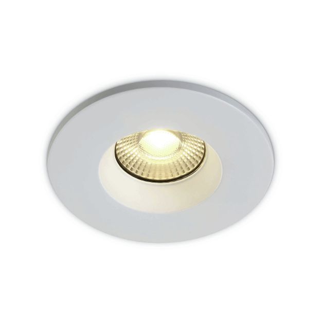 ONE Light Fire Rated Range - inbouwspot - Ø 78 mm, Ø 65 mm inbouwmaat - 7W dimbare LED incl. - IP65 - wit - warm witte lichtkleur