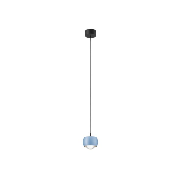 Nova Luce Conga - hanglamp - Ø 9,6 x 140 cm - 13W LED incl. - lichtblauw