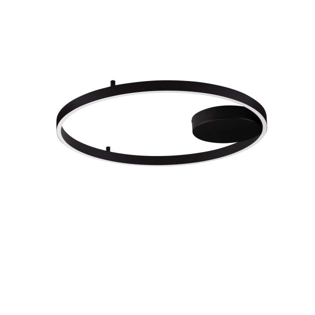 Nova Luce Hedra - plafondlamp - Ø 60 x 5 cm - 60W dimbare LED incl. - zandzwart