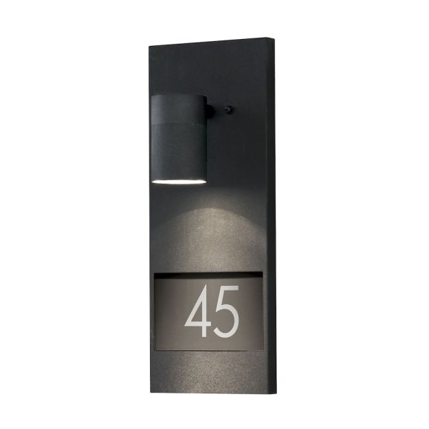 Konstsmide Modena House Number - wandlamp buiten - 16 x 11 x 41 cm - IP44 - zwart