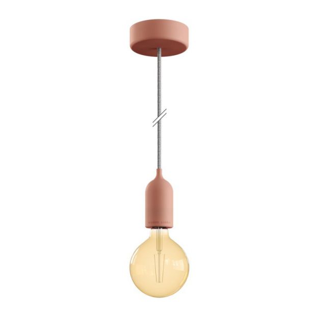 Creative Cables Eiva Pastel - buitenhanglamp met siliconen plafondbevestiging - Ø 12,5 x 164,5 cm - IP65 - zalmroos