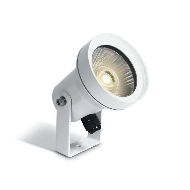 ONE Light GU10 Garden Round - grondspot op piek - Ø 7,5 x 12,5 cm - IP65 - wit