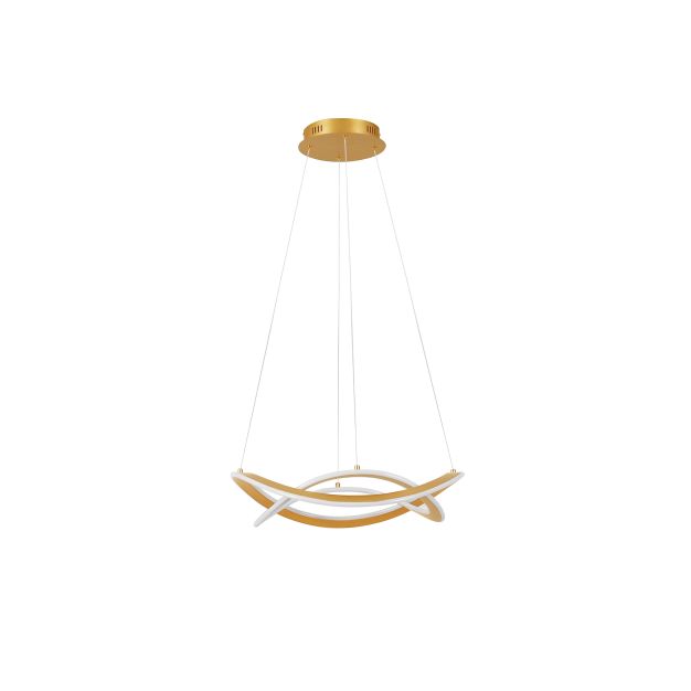 Nova Luce Celestia - hanglamp -  Ø 60 x 120 cm - 87W dimbare LED incl. - messing goud