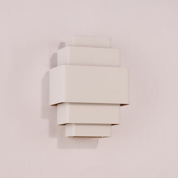 Artdelight Layers - wandlamp - 13 x 20 x 27,5 cm - wit en goud
