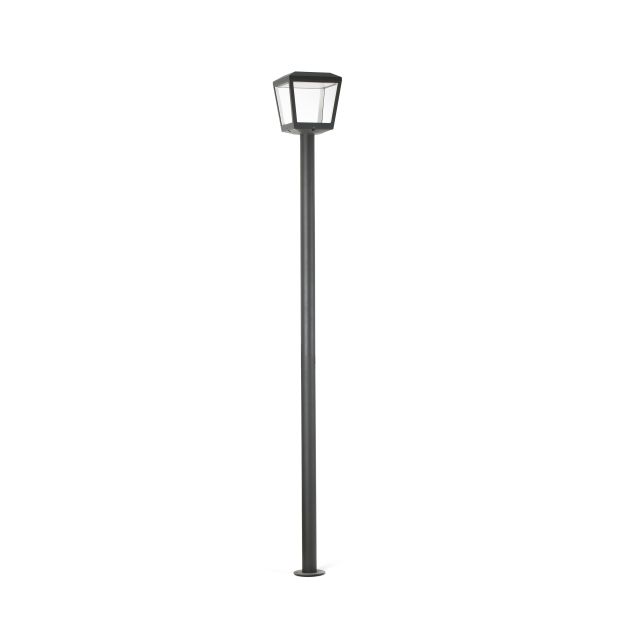 Faro Plaza – lantaarnpaal - Ø 24 x 219 cm - 24W LED incl. - IP54 - donkergrijs