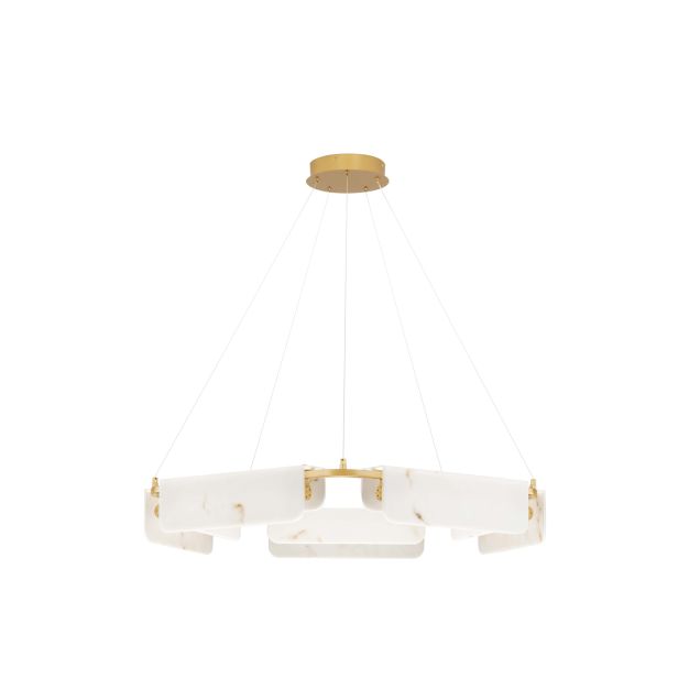 Nova Luce Aider - hanglamp - Ø 93 x 130 cm - 45W dimbare LED incl. - messing goud