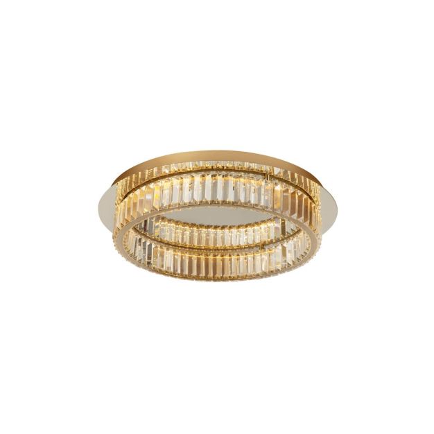 Nova Luce Aurelia - plafondlamp - Ø 60 x 12 cm - 41W dimbaar LED incl. - goud