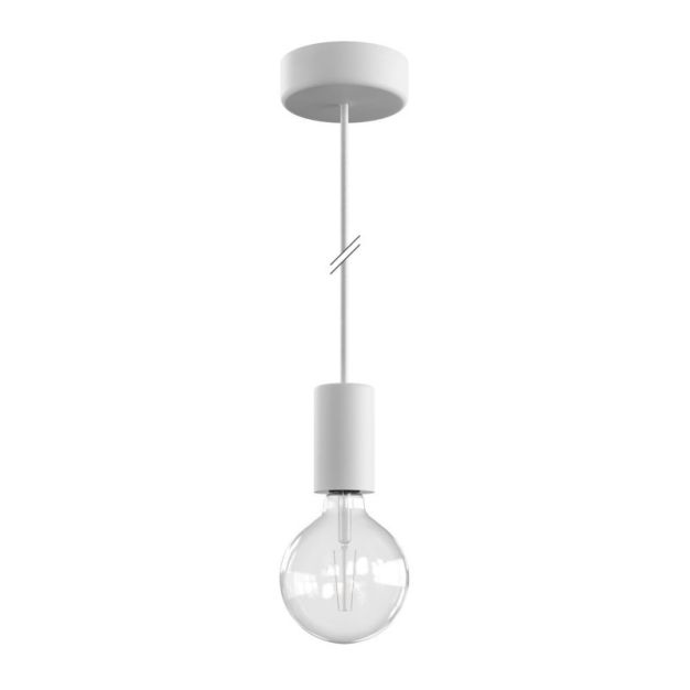 Creative Cables Eiva - buitenhanglamp met siliconen plafondbevestiging - Ø 12,5 x 164,5 cm - IP65 - wit