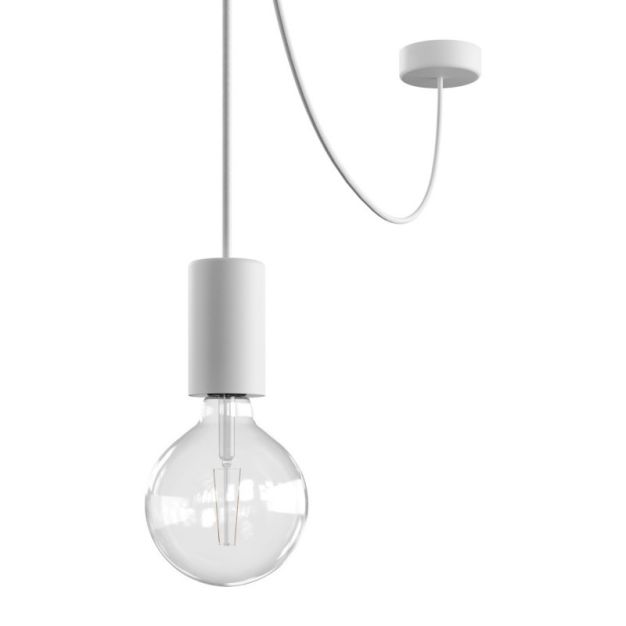 Creative Cables Eiva - buitenhanglamp met siliconen plafondbevestiging - Ø 12,5 x 514,5 cm - IP65 - wit