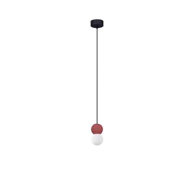 Nova Luce Zero - hanglamp - Ø 8 x 115 cm - rood