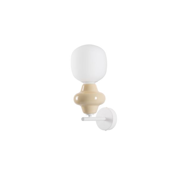 Nova Luce Clio - wandlamp - Ø 15 x 37 cm - geel en opaalglas