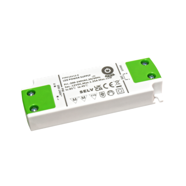 FTPC LED driver - 12Vdc/230V - 10,3 x 3,55 x 1,6 cm - 15W