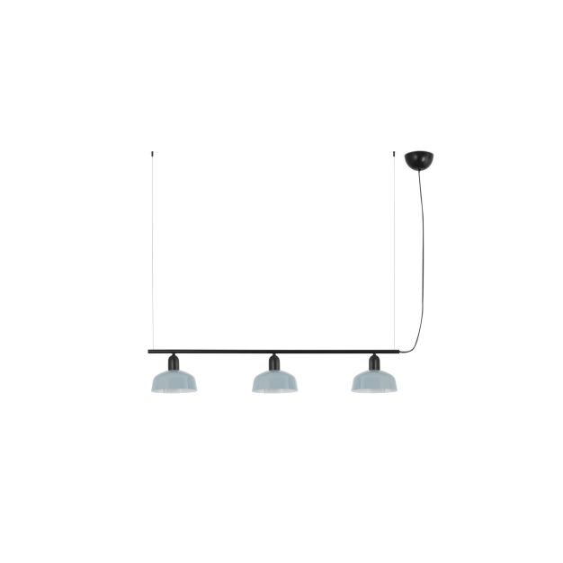 Faro Tatawin S - hanglamp - 100 x 18,4 x 210 cm - satijnzwart en glanzend grijsblauw