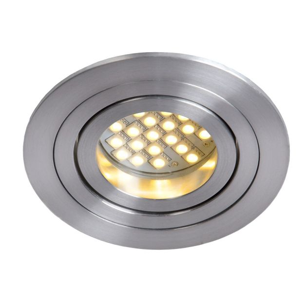 Lucide Tube Round - inbouwspot - Ø 90 mm, Ø 82 mm inbouwmaat - satijn chroom