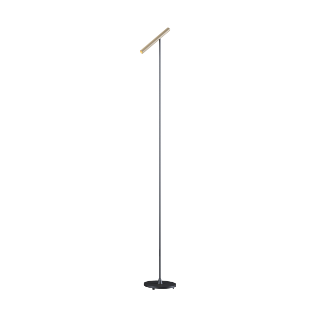 Artdelight Kansas - vloerlamp - 20 x 25 x 140 cm - 6W dimbare LED incl. - zwart en champagne