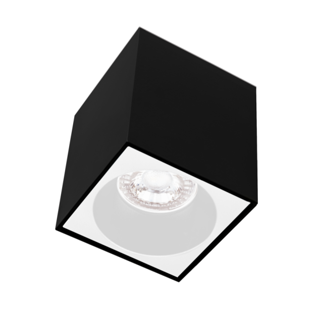 Century Italia Essenza Cube - opbouwspot 1L - 9,6 x 9,6 x 10,2 cm - wit en zwart