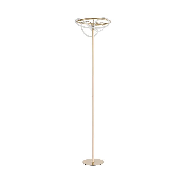 Nova Luce Tiriac - staanlamp - Ø 40 x 160 cm - 28W LED incl. - goud en wit
