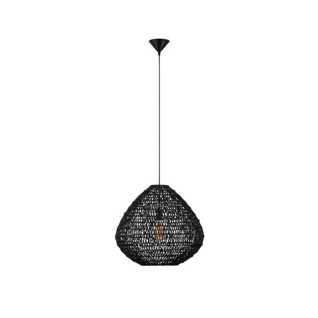 Nova Luce Melody - hanglamp - Ø 50 x 200 cm - zwart