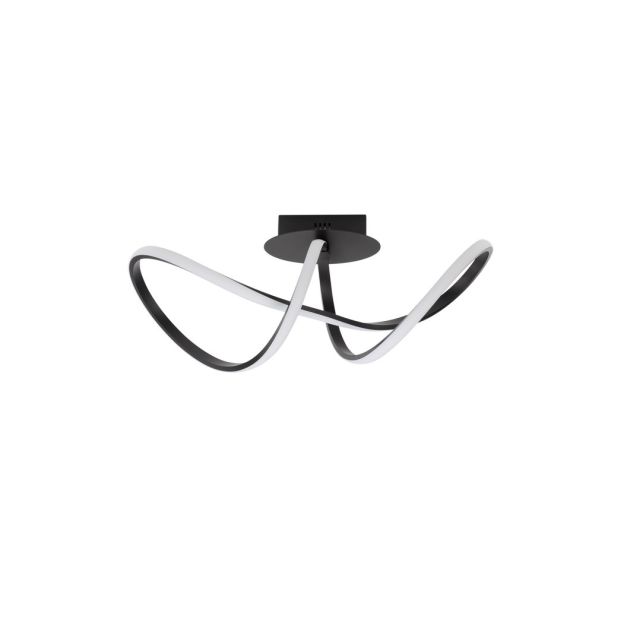 Nova Luce Amara - plafondlamp - 61 x 24,5 x 27 cm - 23W LED incl. - zandzwart
