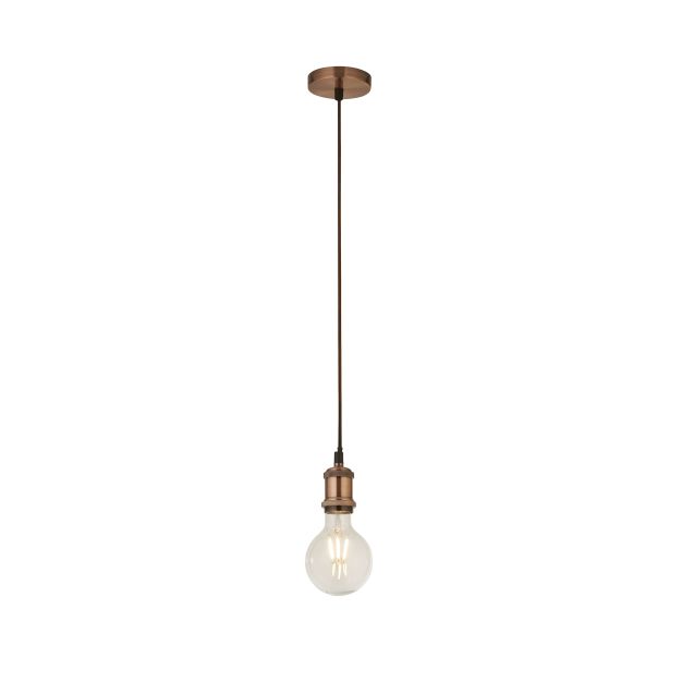 Searchlight Suspension - hanglamp - Ø 9,8 x 150 cm - antiek koper