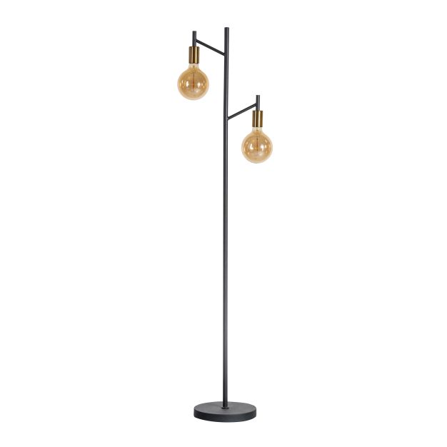 ETH Nikki - vloerlamp - 152 cm - zwart en koper