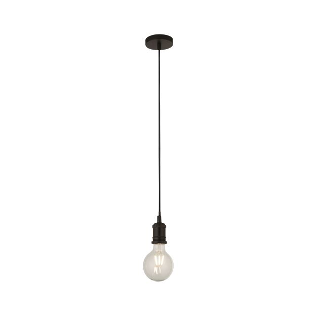 Searchlight Suspension - hanglamp - Ø 9,8 x 150 cm - mat zwart